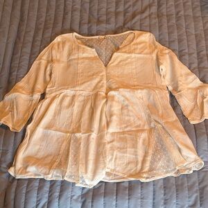 Hollister Cream Tiered Peasant Top